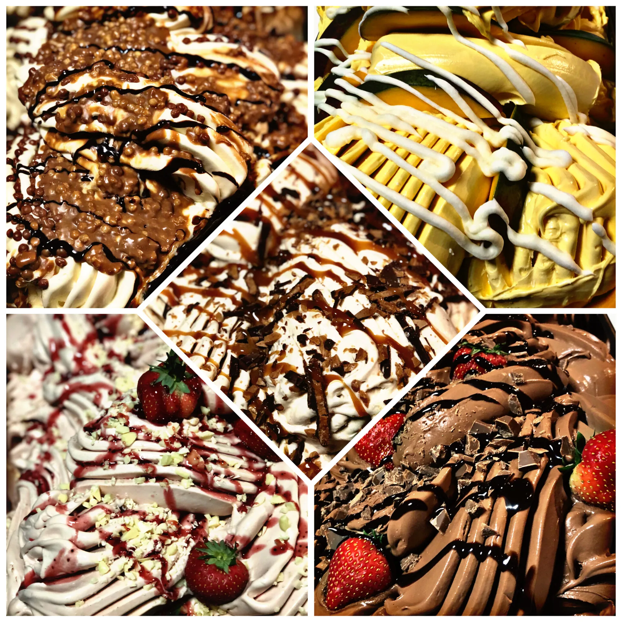 Gelato in the serving counter at Candela Coffee